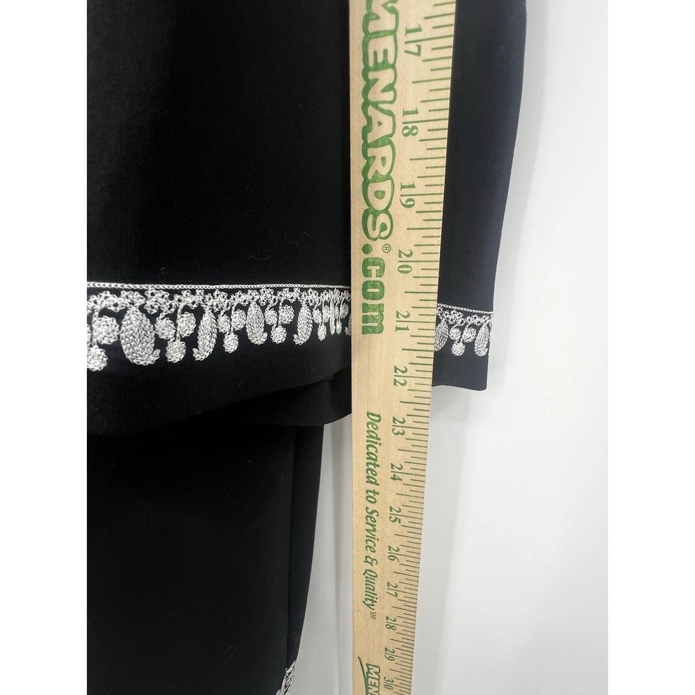 NWT Kobi Halperin Marta Coat Womens 2X Black Ivory Embroidered Paisley Topper - Picture 8 of 12